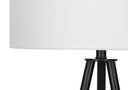 Floor Lamp With Cream Drum Shade - Matte Black - HomeRoots - Floor Lamps - Elite Enclave Home