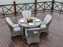 5 Piece Round Glass Dining Set - Gray