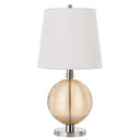 Metal Globe Table Lamp With White Empire Shade - Nickel