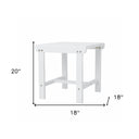 Square Solid Wood Outdoor Side Table - White