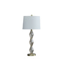 Geo Glass Table Lamp With Shade - Brushed Gold