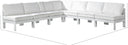 Nizuc - Outdoor Patio 7 Piece Modular Sectional With White Frame - Meridian Furniture - Stationary Sectionals- Elite Enclave Home