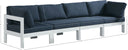 Nizuc - Outdoor Patio 4 Seat Modular Sofa With White Frame - Meridian Furniture - Stationary Sectionals- Elite Enclave Home