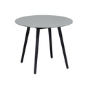 3 Piece Round Stone Dining Set With Two Chairs - Gray And Dark Blue