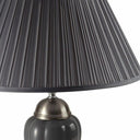 Metal Urn Table Lamp With Gray Empire Shade - Gray And Silver
