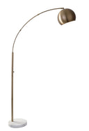 Arc Floor Lamp With Brass Solid Color Bowl Shade - Brass - HomeRoots - Floor Lamps - Elite Enclave Home