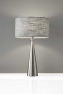 Metal Finish Tapered Basectable Lamp - Brushed Steel