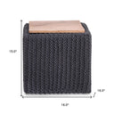 Cotton Blend, Pouf Ottoman - Gray