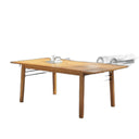 81" Solid Wood Outdoor Dining Table With Umbrella Hole - Brown