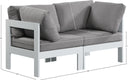 Nizuc - Outdoor Patio 2 Seat Modular Sofa With White Frame - Meridian Furniture - Stationary Sectionals- Elite Enclave Home