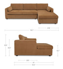 Burrow - Sleeper Sectional With Right Storage Chaise - Ginger - Moe's Home Collection - Sleeper Sectionals - Elite Enclave Home