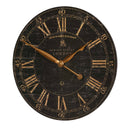 Uttermost Bond Street 18" Wall Clock – Black – weathered black face with gold Roman numerals and hands