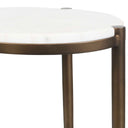 Mercier - Round Marble Accent Table - Brass / White
