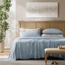 Cooling - Split King Stretch Jersey Sheet Set - Blue