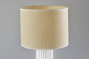 24" Ceramic Cylinder Table Lamp With Beige Drum Shade - White - HomeRoots - Table Lamps - Elite Enclave Home