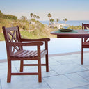 Patio Arm Chair With Decorative Back - Brown