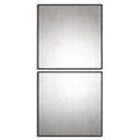 Matty Squares - Antiqued Square Mirrors (Set of 2) - Black