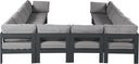 Nizuc - Outdoor Patio 12 Piece Modular Sectional With Gray Frame
