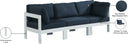 Nizuc - Outdoor Patio 3 Seat Modular Sofa With White Frame - Meridian Furniture - Stationary Sectionals- Elite Enclave Home