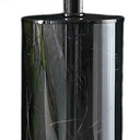 Glass LED Cylinder Table Lamp With Nightlight And White Drum Shade - Black - HomeRoots - Table Lamps - Elite Enclave Home