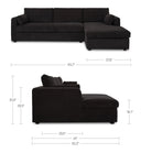Burrow - Sleeper Sectional With Right Storage Chaise - Black - Moe's Home Collection - Sleeper Sectionals - Elite Enclave Home