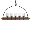 Atwood - 5 Light Rustic Linear Chandelier - Light Brown