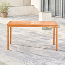 Eucalyptus Slat Wood Straight Outdoor Dining Table With Umbrella Hole - Natural