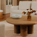 Treccia - Round Coffee Table - Oak - Moe's Home Collection - Coffee Tables - Elite Enclave Home
