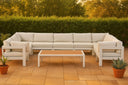 Nizuc - Outdoor Patio 9 Piece Modular Sectional With White Frame - Meridian Furniture - Stationary Sectionals- Elite Enclave Home