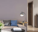 Metal Table Lamp With Silver Metallic Globe Shade - Gunmetal