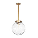 Gaia - 1 Light Watered Glass Pendant - Brass - Uttermost - Pendant Lighting- Elite Enclave Home