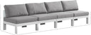 Nizuc - Outdoor Patio 4 Seat Armless Modular Sofa With White Frame - Meridian Furniture - Stationary Sectionals- Elite Enclave Home