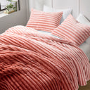 Avril - Full/Queen Fluffy Ribbed Plush Comforter Set - Blush Ombre - Intelligent Design - Comforters & Sets - Elite Enclave Home
