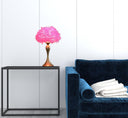 Glam Feather And Gold Table Lamp - Hot Pink