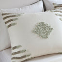 Tahli - 3 Piece Cotton Blend Chenille Duvet Cover Set - Green / Ivory