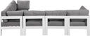 Nizuc - Outdoor Patio 6 Piece Modular Sectional With White Frame - Meridian Furniture - Stationary Sectionals- Elite Enclave Home