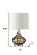 Textured Glass Table Lamp - Clear Brown