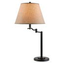 Metal Swing Arm Table Lamp With Off - White Empire Shade - Bronze - HomeRoots - Table Lamps - Elite Enclave Home