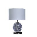 Translucent Glass Globe LED Table Lamp With Drum Shade - Nickel White