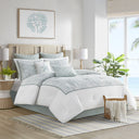 Maya Bay - Square Pillow - White - Harbor House Blue - Throw Pillows - Elite Enclave Home