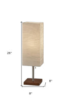 Wildside Paper Shade With Walnut Wood Table Lamp - Light Brown