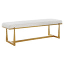 Midas - Bench - Antique Gold & White - Uttermost - Accent Benches- Elite Enclave Home