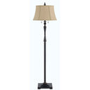 Two Light Traditional Shaped Floor Lamp With Brown Square Shade - Bronze - HomeRoots - Floor Lamps - Elite Enclave Home