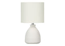 Ceramic Round Table Lamp With Drum Shade - Cream - HomeRoots - Table Lamps - Elite Enclave Home