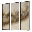 Smoke Break - Hand Painted Modern Art (Set of 3) - Black / Gray / Orange / Woodtone / Yellow - Uttermost - Canvas Art Sets - Elite Enclave Home