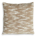 Uttermost Mountains Outdoor Sand Toned Pillow – flame stitch sand-toned chenille over ivory Sunbrella fabric