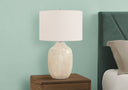 Ceramic Urn Table Lamp With Drum Shade - Cream - HomeRoots - Table Lamps - Elite Enclave Home