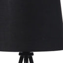 Tripod Table Lamp With Black Empire Shade - Gold