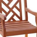 Patio Arm Chair With Diagonal Design - Brown
