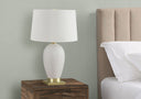 Ceramic Urn Table Lamp With Cream Empire Shade - Gold And White - HomeRoots - Table Lamps - Elite Enclave Home